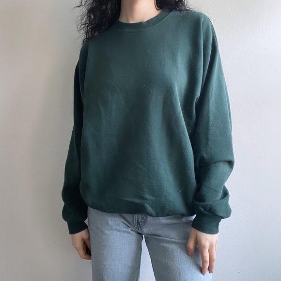 Port Dark Forest Green Fleece Lined Pullover Sweatshirt - Picture 1 of 2